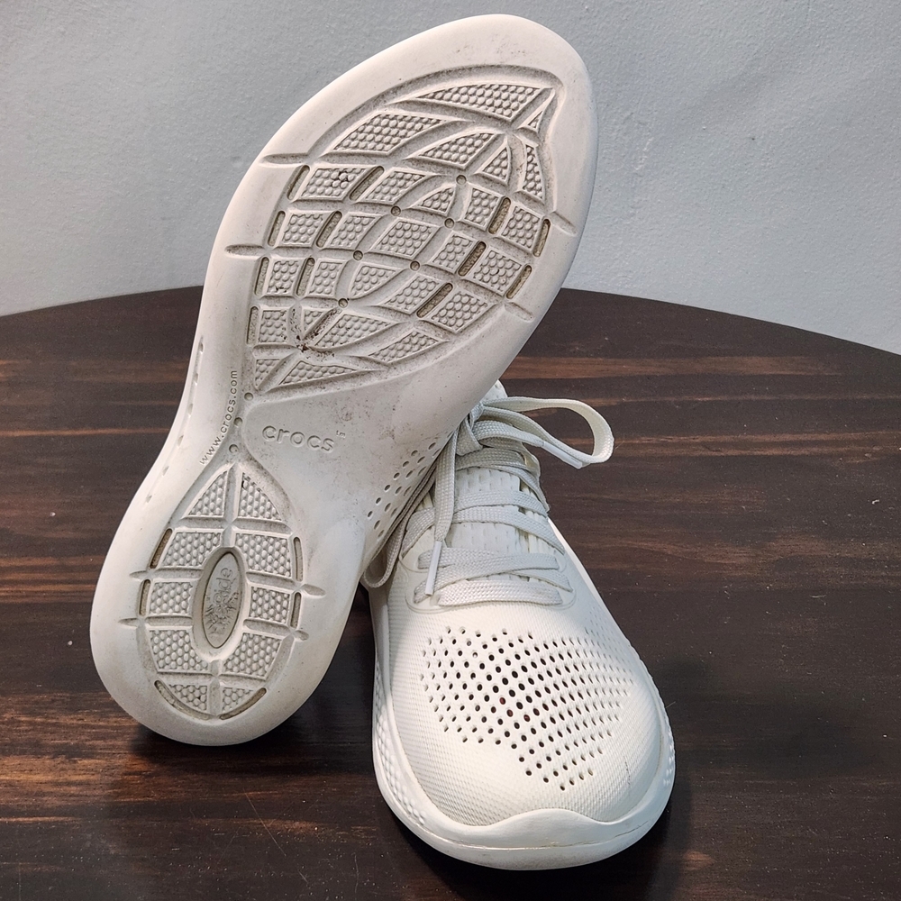 Crocs LiteRide 360 Pacer Sneakers Ivory Women's Size 9 Comfort Walking Shoes - Picture 6 of 10